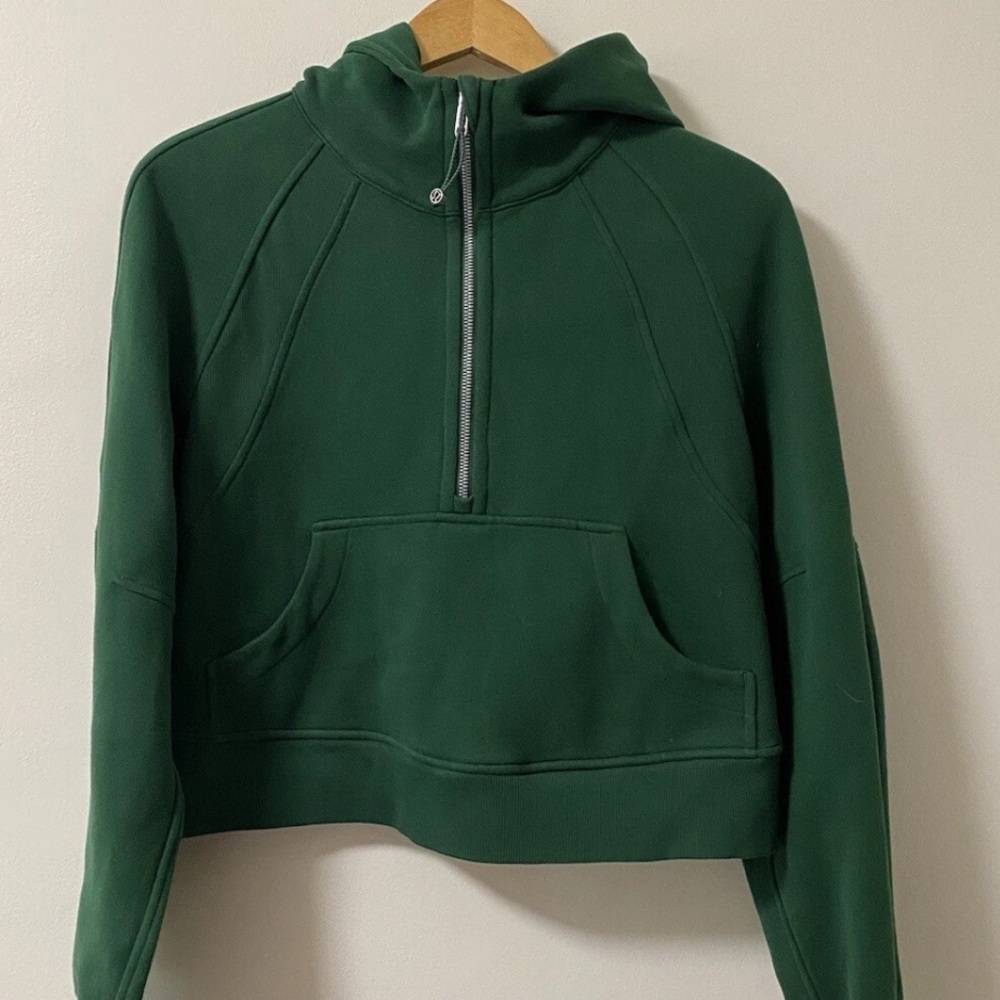 Lululemon Women’s Scuba Half 1/2 Zip Hoodie Size M/L Everglade Green EUC